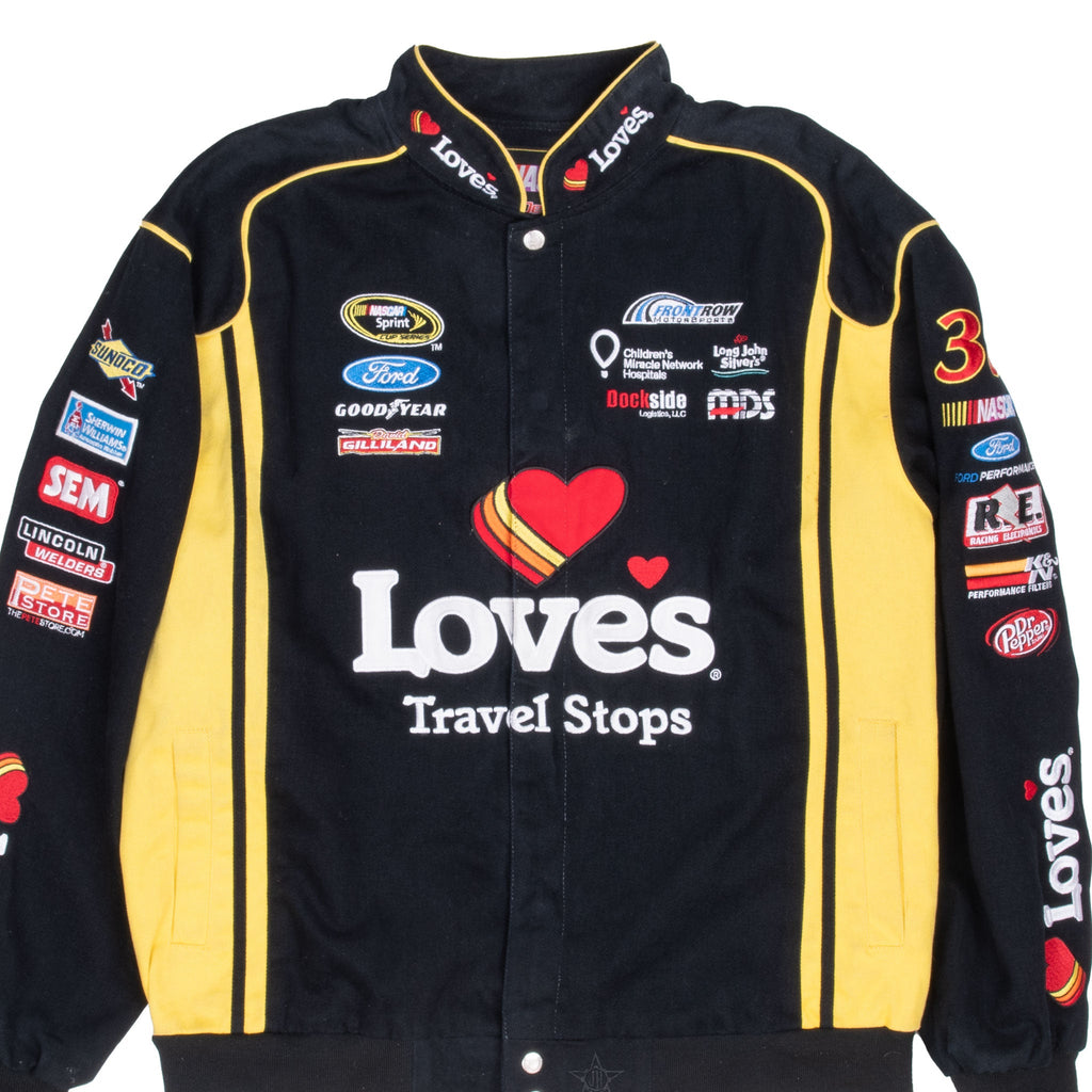 VINTAGE NASCAR DAVID GILLILAND JH JEFF HAMILTON RACING JACKET 2000S XL