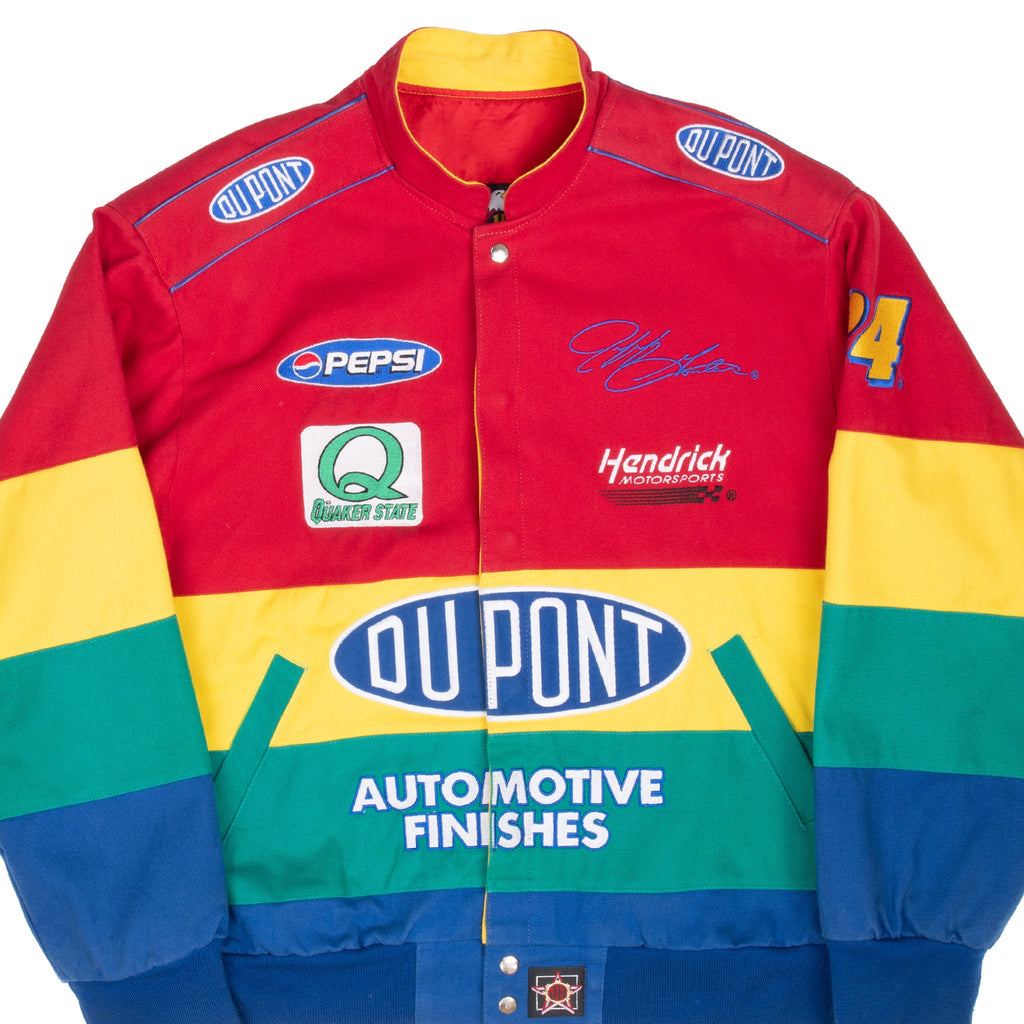 VINTAGE NASCAR JEFF GORDON DUPONT RACING JEFF HAMILTON JACKET 1990S XL MADE USA