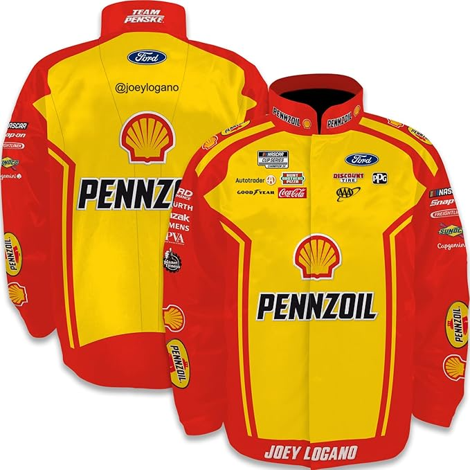 Joey Logano #22 NASCAR 2025 Uniform Pit Outerwear Jacket Yellow Red White