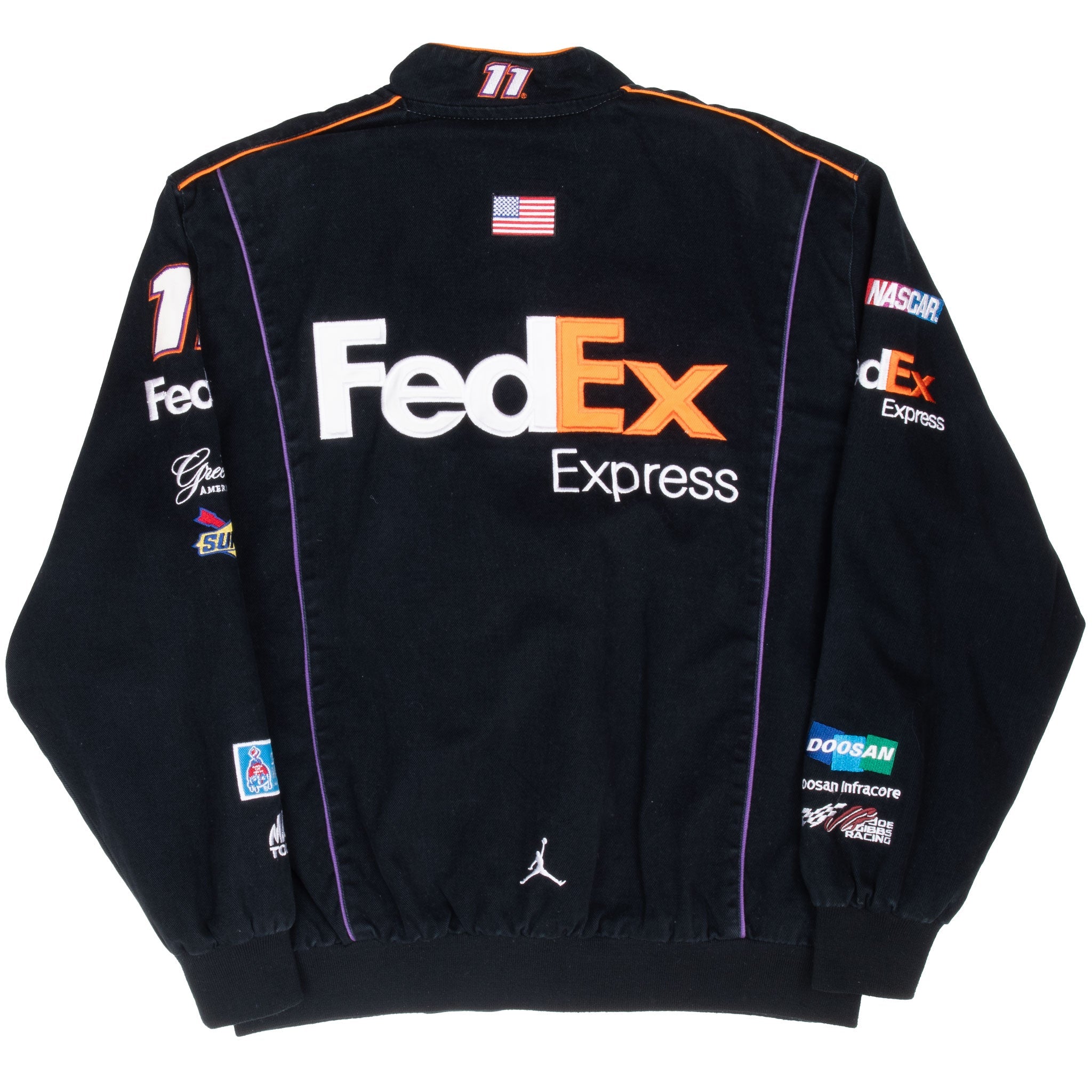 VINTAGE NASCAR DANNY HAMLIN FEDEX RACING JEFF HAMILTON JACKET 2000S LARGE
