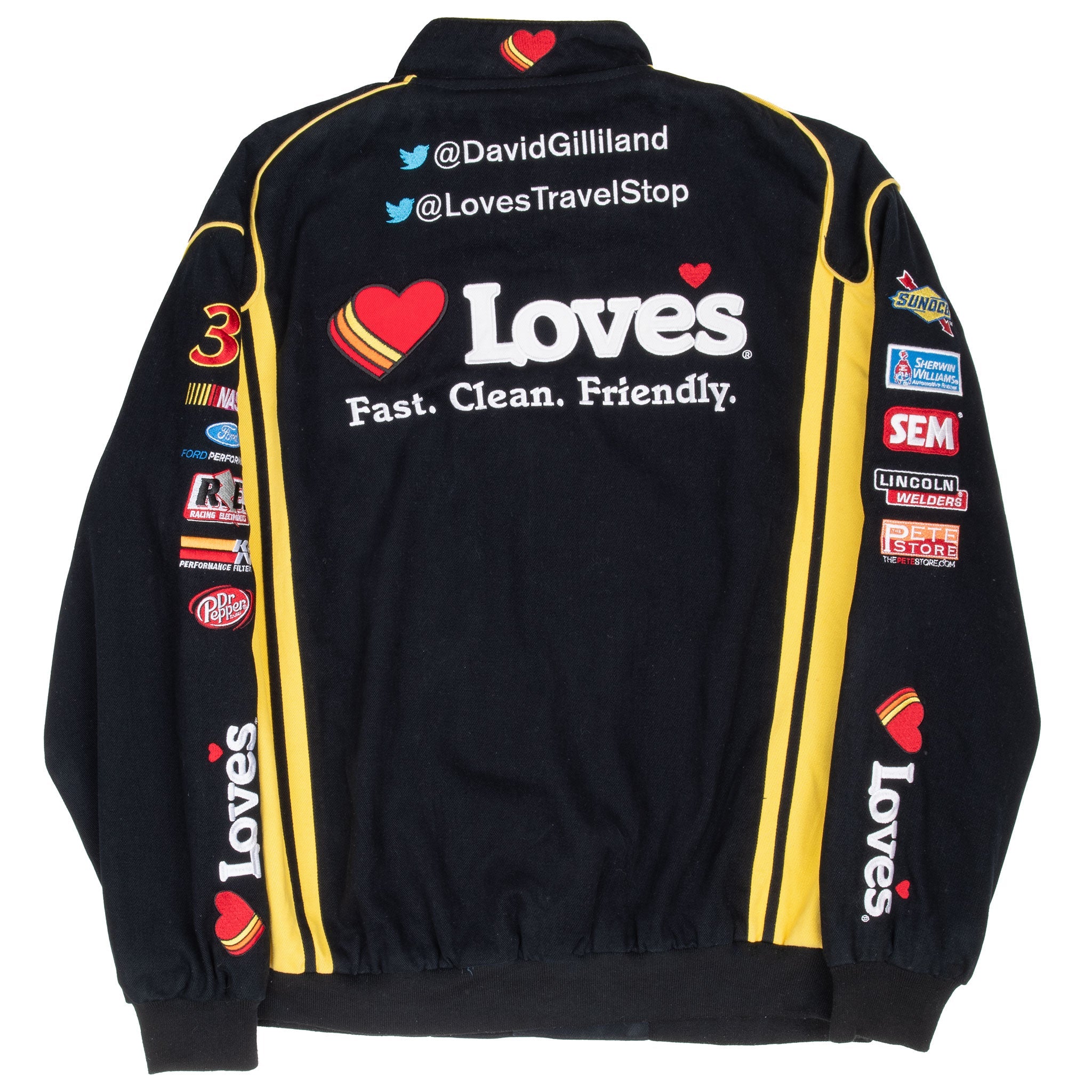 VINTAGE NASCAR DAVID GILLILAND JH JEFF HAMILTON RACING JACKET 2000S XL