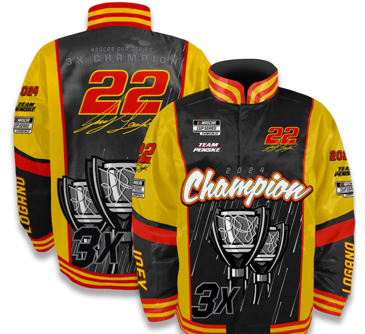 Joey Logano 2024 Adult Nylon 3X Cup Series Champion Jacket
