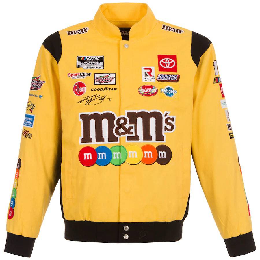 Kyle Busch M&Ms Yellow Full-Snap Twill Jacket